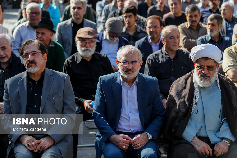 برادر سعید جلیلی و محمدعلی رامین در مراسم تشییع محمد کاسبی / وزیر ابراهیم رئیسی هم بود + تصاویر 3