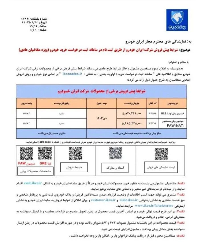 شرایط پیش فروش این 2 محصول ایران خودرو را بخوانید + جزئیات 2