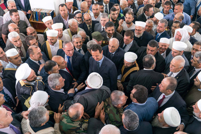 حضور بشار اسد در نماز عید فطر
