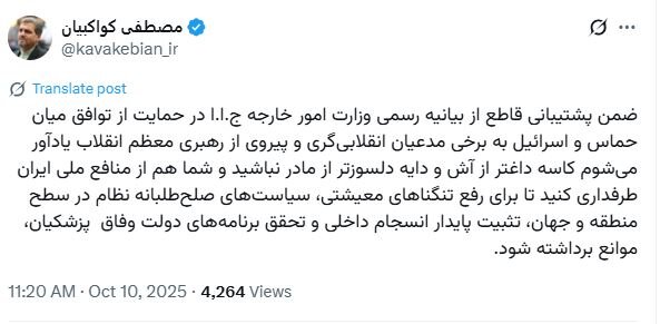 توصیه کواکبیان به منتقدان وزارت خارجه / کاسه داغتر از آش نباشید / به جای تندروی از منافع ملی حمایت کنید 2