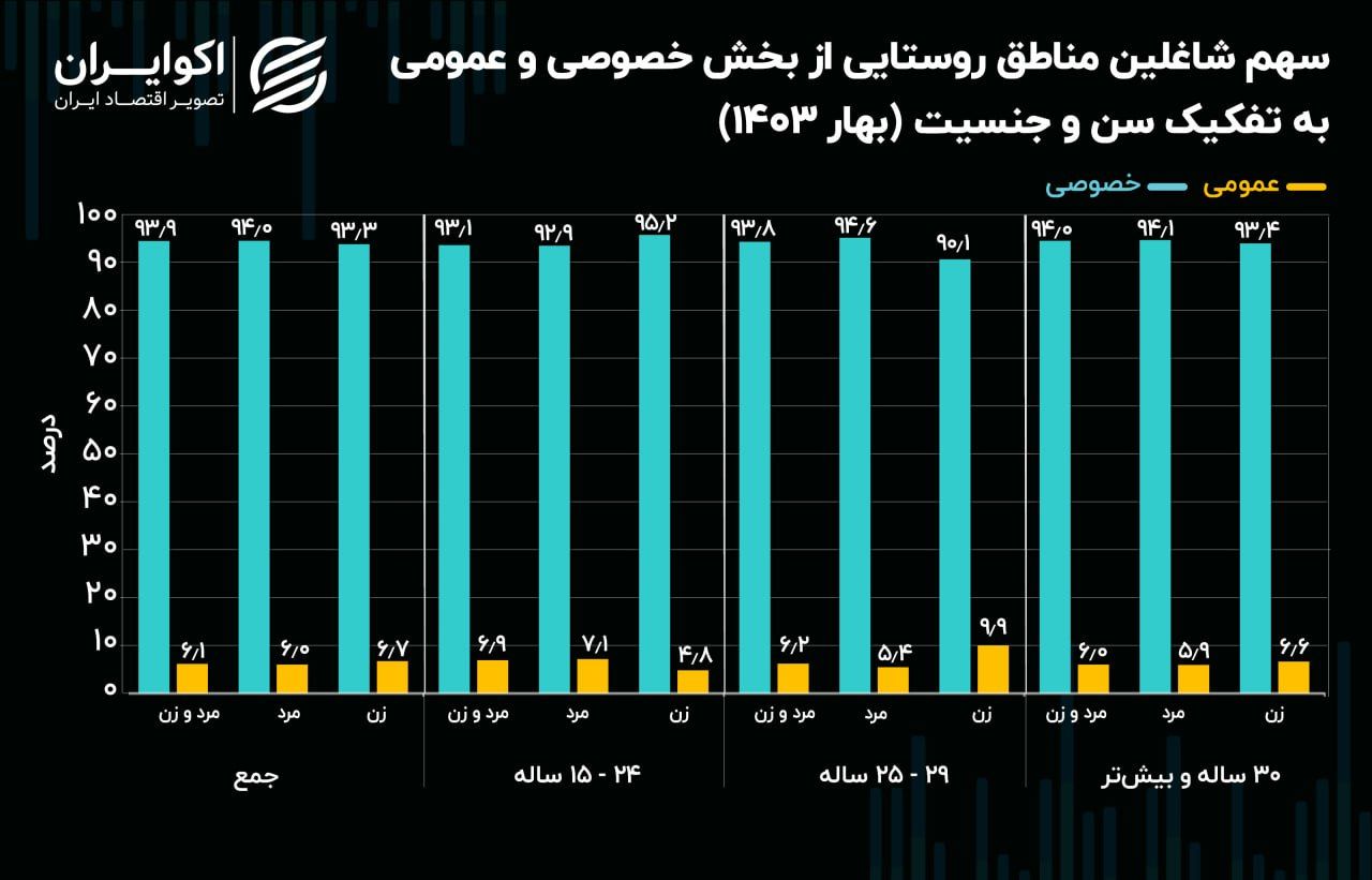 شغل دولتی؛ منطقه امن زنان / سهم بخش خصوصی از اشتغال ایران چقدر است؟+ نمودار 4