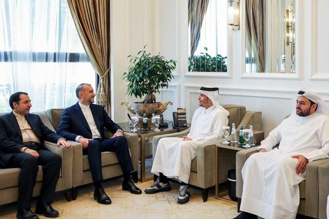 دیدار امیرعبداللهیان و وزیر خارجه قطر