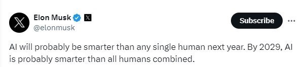 ادعای عجیب ایلان ماسک درباره هوش مصنوعی / تا سال 2029 هوش مصنوعی از مجموع انسان‌ها باهوش‌تر می‌شود 2
