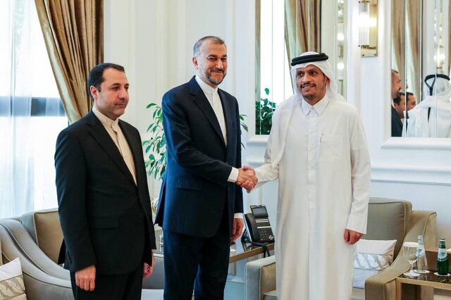 دیدار امیرعبداللهیان و وزیر خارجه قطر