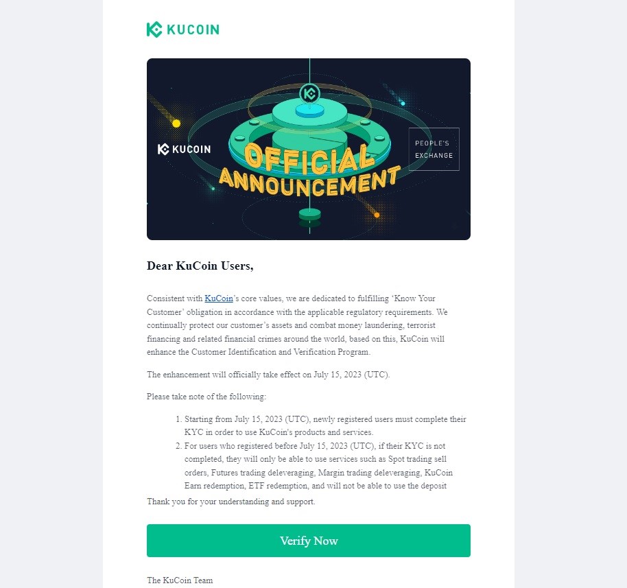 عدم امکان احراز هویت در KuCoin با هویت ایرانی