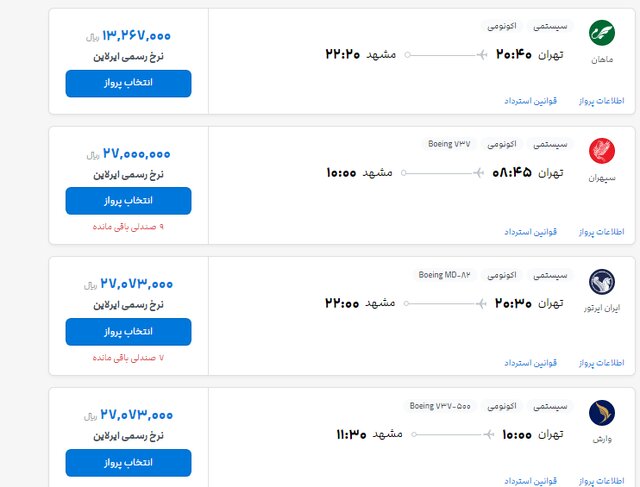 نرخ‌گذاری توسط شرکت‌های هواپیمایی چه تاثیری بر قیمت بلیت هواپیما گذاشت؟ 2