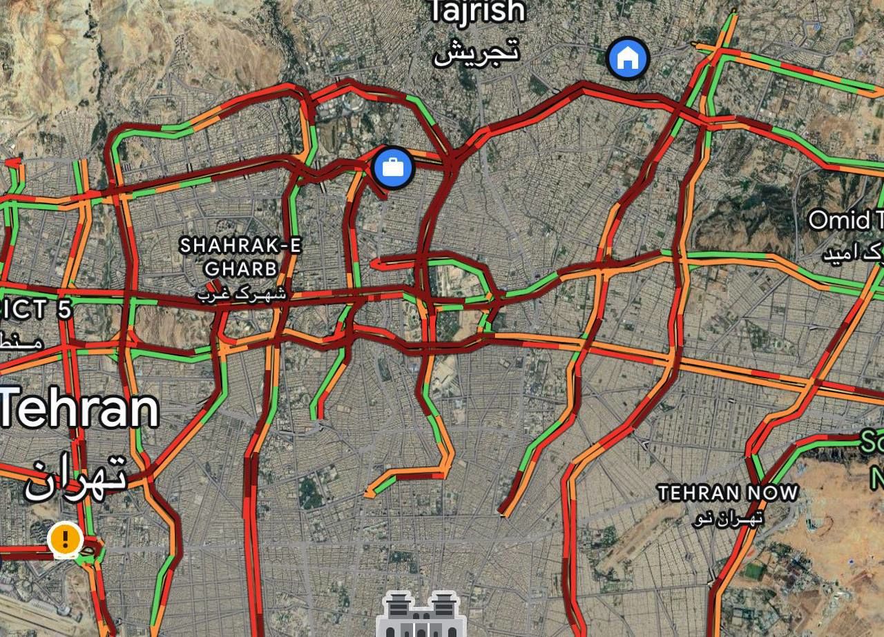 باران این بلا را سر ترافیک تهران آورد