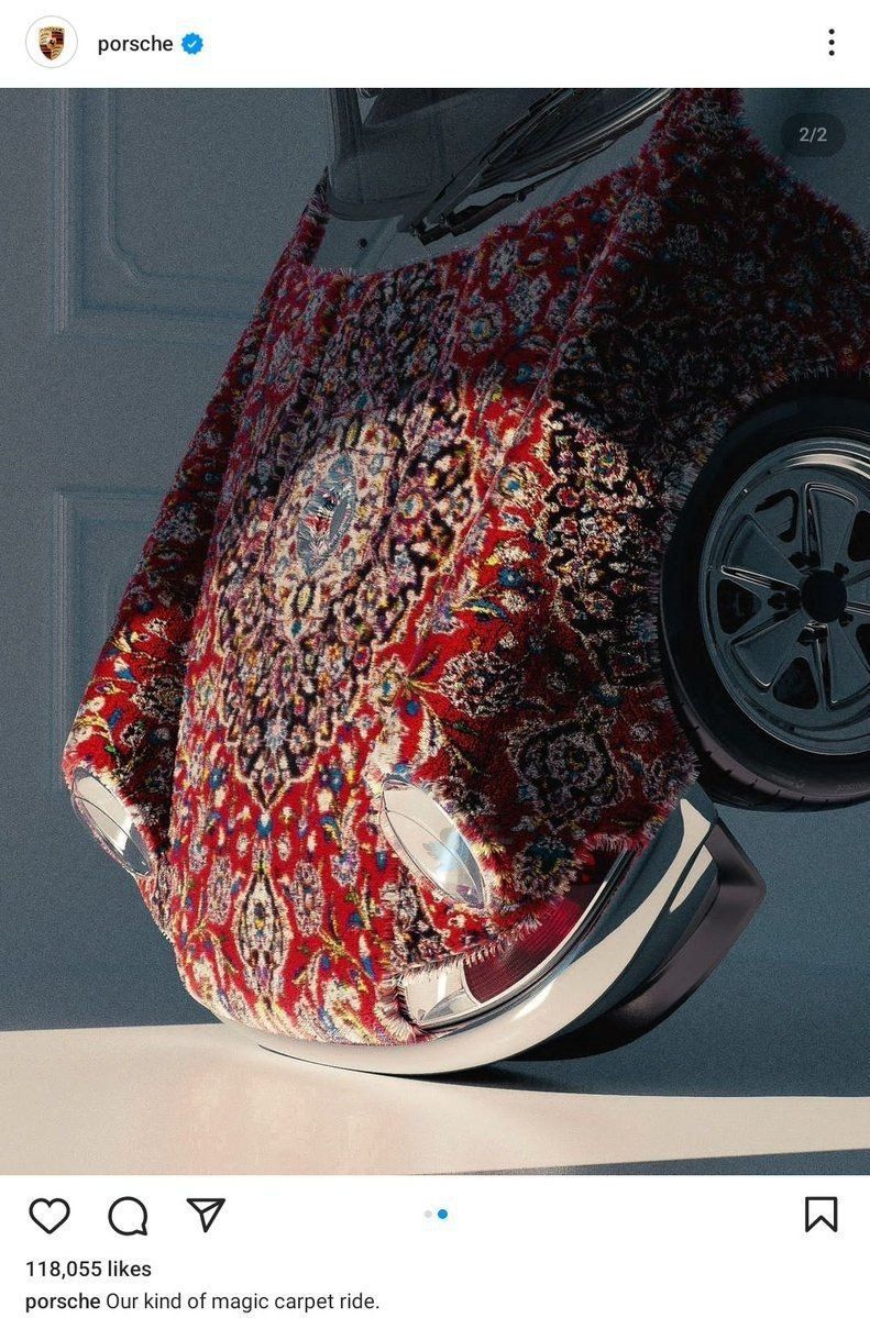 دیزاین تماشایی ماشین پورش با تم فرش ایرانی!
