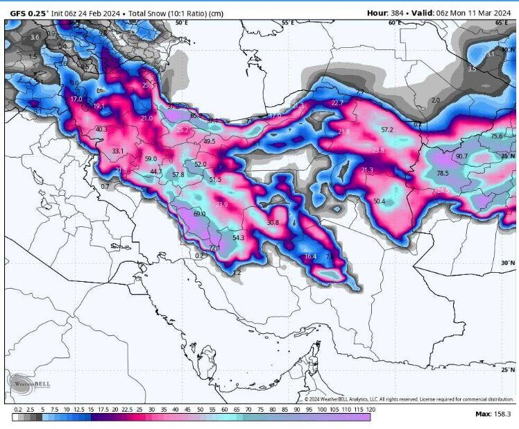 فعالیت موج های پربارش در ایران یکی پس از دیگری | تصویر نقشه‌ هواشناسی که غافلگیرتان می‌کند