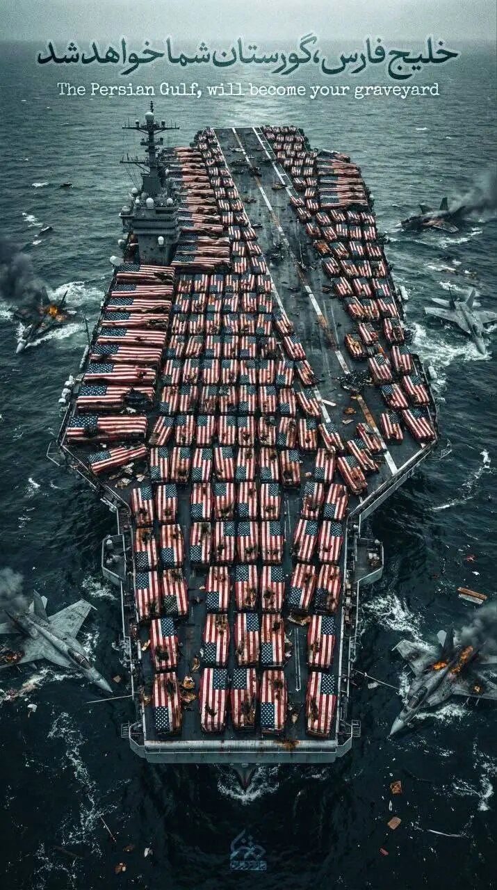 عکس | پوستر معنادار سپاه علیه ناو آمریکایی که ساعاتی پیش منتشر کرد