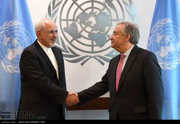دیدار ظریف با دبیرکل سازمان ملل متحد