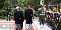 تصاویر استقبال رسمی روحانی از نخست‌وزیر پاکستان