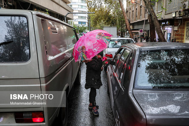 تصاویر اولین باران پاییزی تهران 98