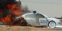 آتش سوزی خودروی پلیس در مشهد