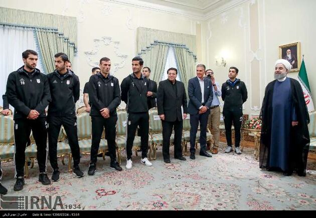 تصاویر دیدار تیم ملی فوتبال ایران با رئیس جمهوری