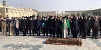 رهبر انقلاب عزادار شدند /عکسی از تشییع پیکر همسر بردار آیت الله خامنه ای