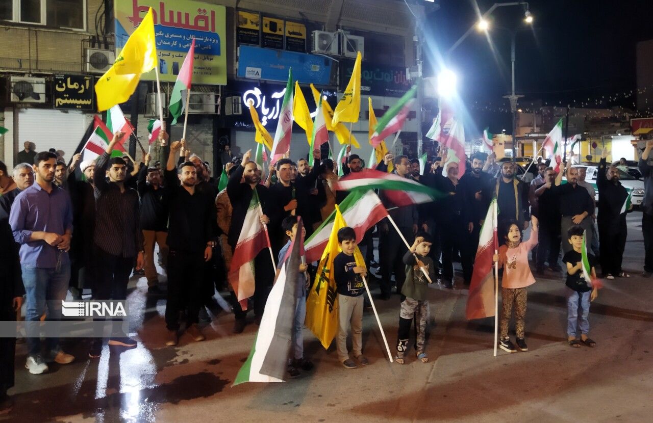 تجمع مردم اهواز در پی حمله به کنسولگری ایران در سوریه