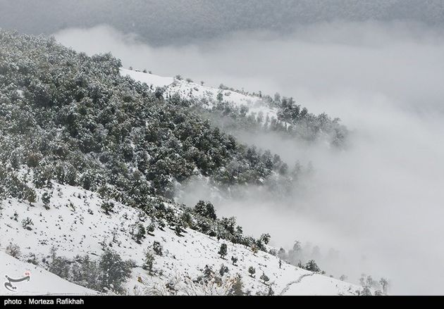 بارش برف در مسیر اسالم به خلخال