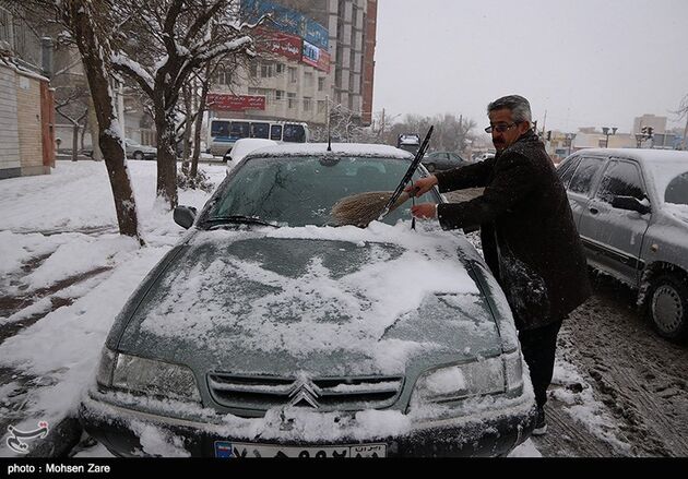 بارش برف در اردبیل