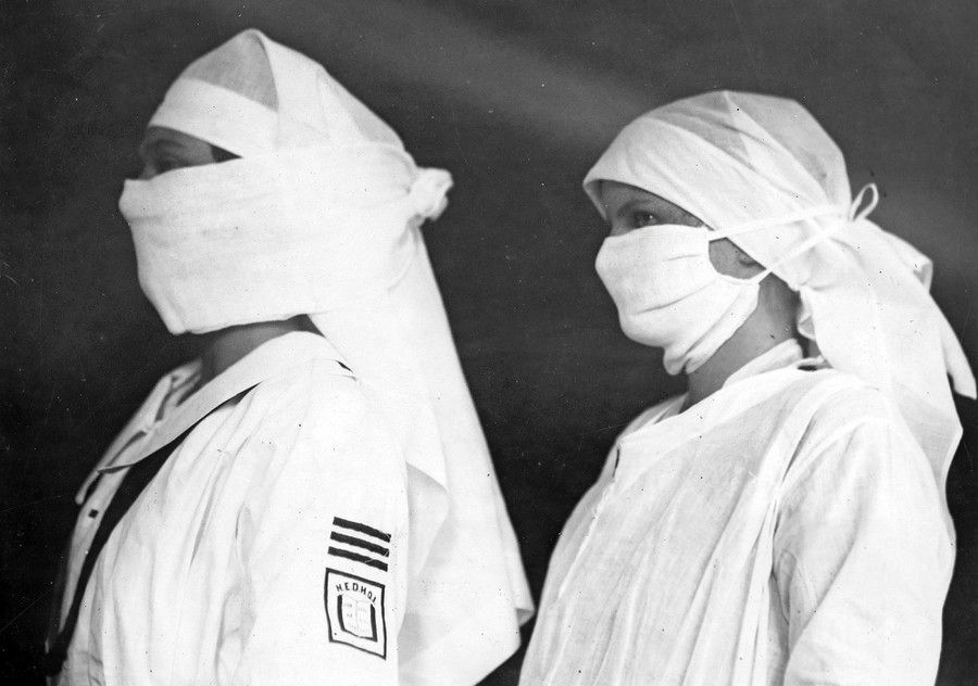 تصاویر به‌جامانده از ماسک‌های بحران آنفولانزای قرن پیش