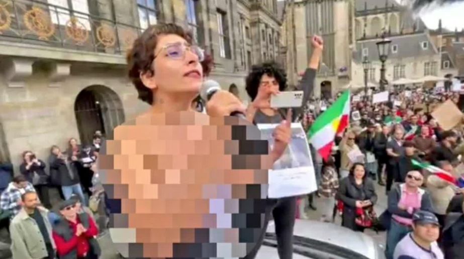 واکنش روزنامه اصولگرا به برهنه شدن یک زن در تظاهرات هلند