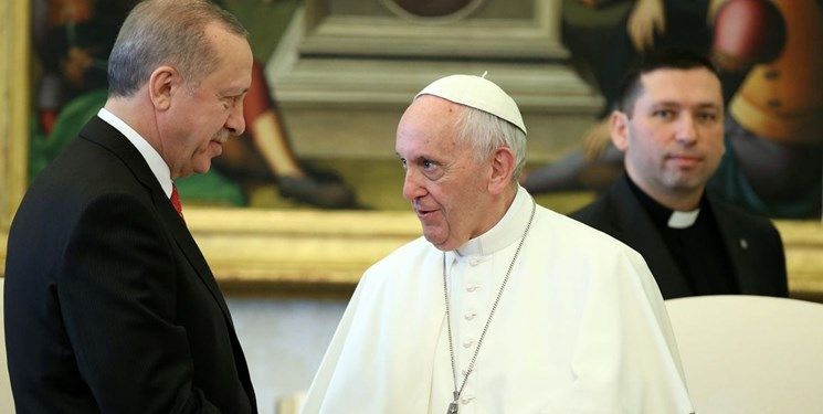 اردوغان از پاپ درخواست کمک کرد
