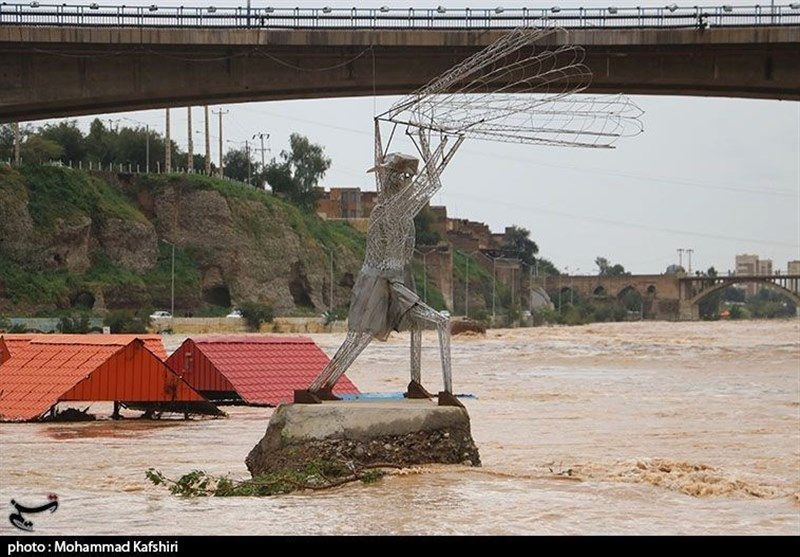 طغیان رودخانه دز در شهرستان دزفول 