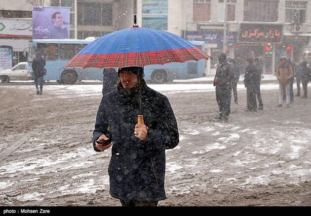 بارش برف در اردبیل