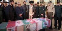 حضور رهبر معظم انقلاب در کنار پیکر شهید محسن حججی