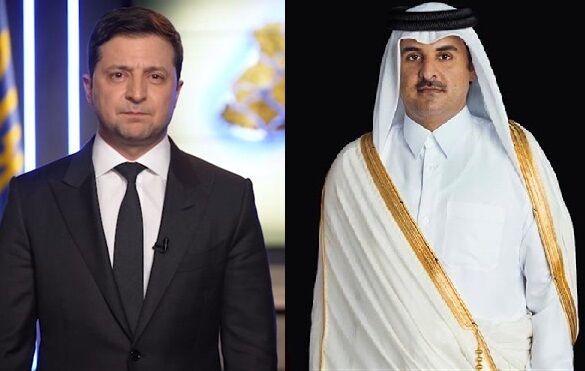 زلنسکی با امیر قطر گفت‌وگو کرد