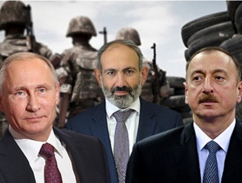 مذاکرات پوتین با علی‌اف و پاشینیان درباره اجرای توافق صلح