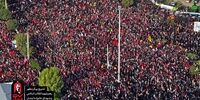 تصاویر هوایی از «بدرقه رهبر شهید» در مسجد جمکران