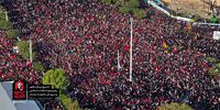 تصاویر هوایی از «بدرقه رهبر شهید» در مسجد جمکران