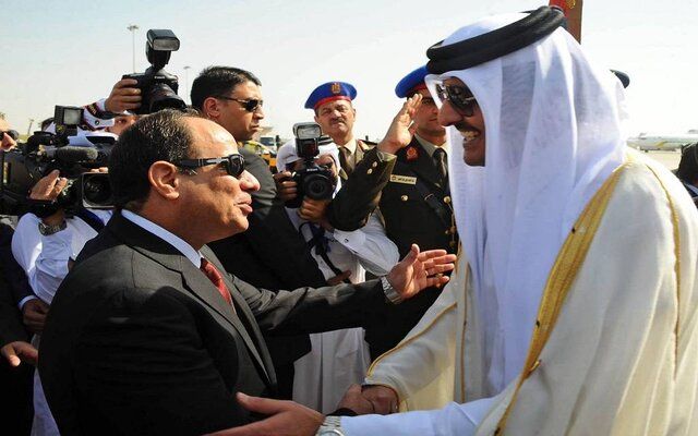 رئیس‌جمهور مصر و امیر قطر در بغداد دیدار کردند