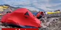 سقوط نفس‌گیر دو کوهنورد در یخچال یخار قله دماوند + فیلم