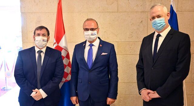 محور ضدایرانی دیدار وزیر جنگ رژیم صهیونیستی با وزیر امور خارجه کرواسی