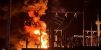 یک مخزن نفت در روسیه به آتش کشیده شد