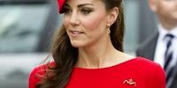 تصاویر کیت عروس سلطنتی بریتانیا با لباسی قرمز 