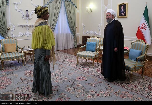 دیدار رئیس مجلس آفریقای جنوبی با روحانی