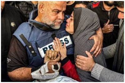 بازگشت خبرنگار الجزیره به آنتن چند ساعت پس از شهادت پسرش 