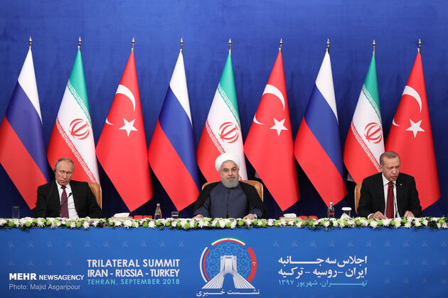 نشست سه‌جانبه تهران با حضور روحانی، پوتین و اردوغان