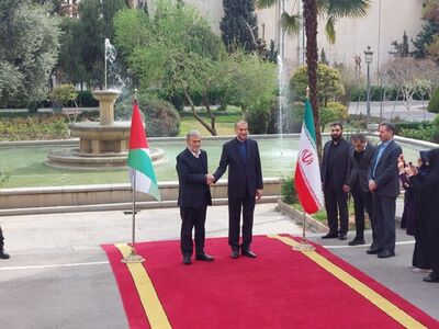 استقبال امیرعبداللهیان از دبیرکل جنبش جهاد اسلامی فلسطین+ فیلم
