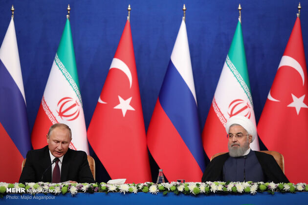 نشست سه‌جانبه تهران با حضور روحانی، پوتین و اردوغان
