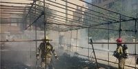 آتش سوزی گسترده یک هیات عزاداری در کامرانیه تهران 