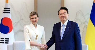 دیدار همسر زلنسکی با رئیس جمهور کره جنوبی+ عکس
