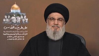 دیدار سیدحسن نصرالله با معاون حماس 