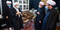 حضور آملی لاریجانی در منزل آیت‌الله مصباح‌یزدی