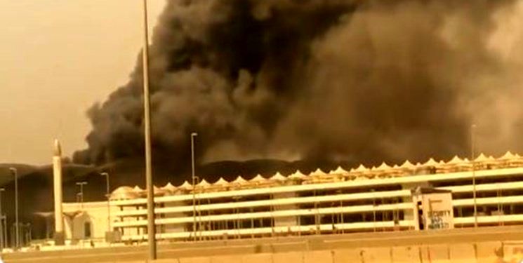 تصاویری از  آتش سوزی بزرگ در شهر جده عربستان+فیلم