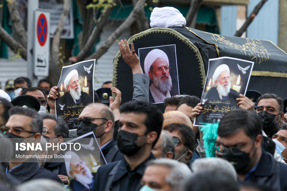 تصاویری از سردار فدوی و خاتمی در مراسم تشییع محمدی ری شهری