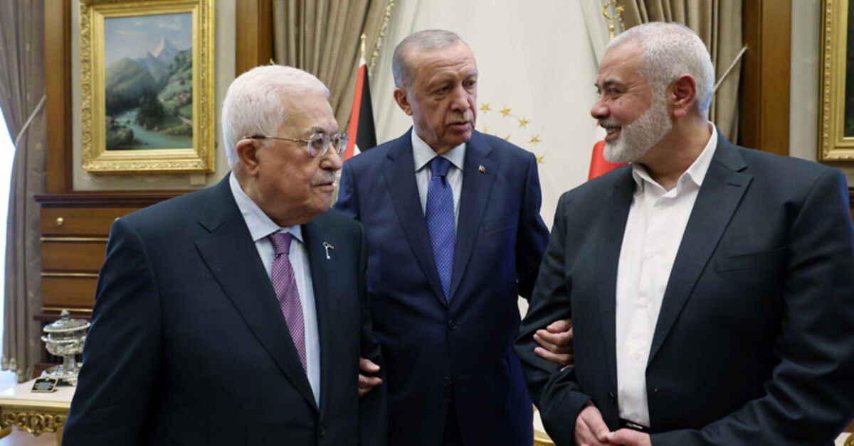 رجب طیب اردوغان محمود عباس اسماعیل هنیه